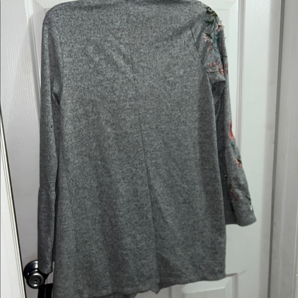 INC International Concepts Gray and Red Floral Cardigan - Picture 6 of 11